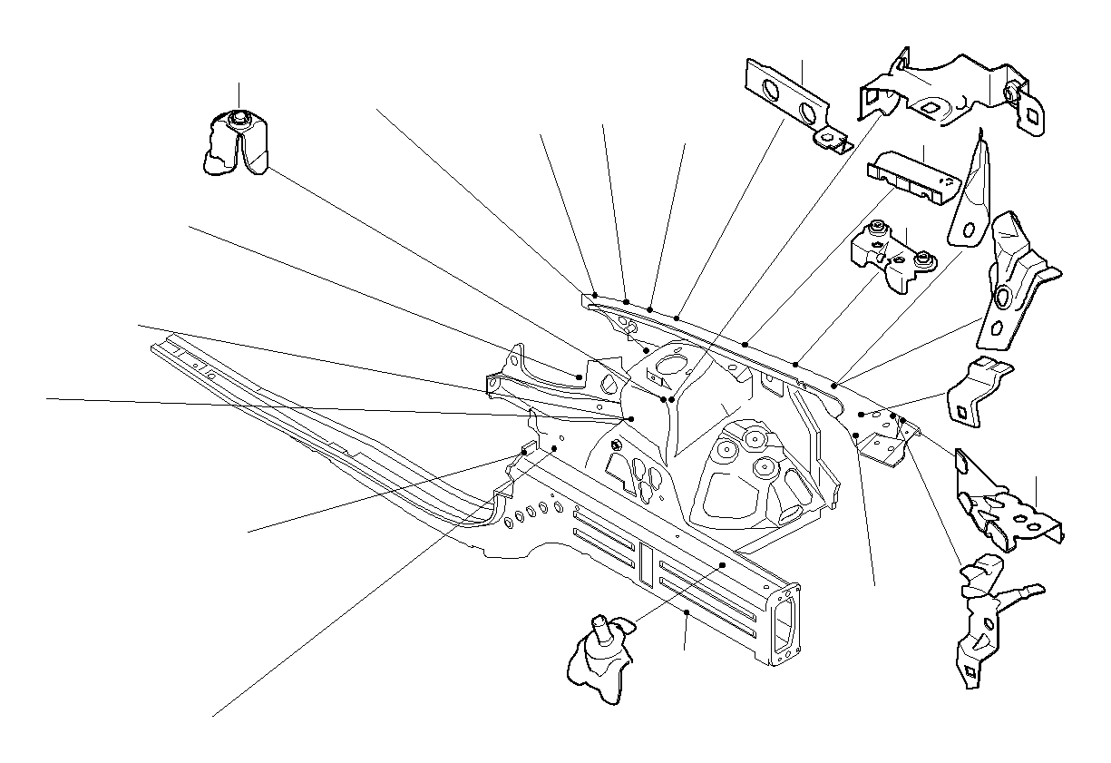 View 41117174995 Bracket,engine subframe crossbrace left Full-Sized Product Image