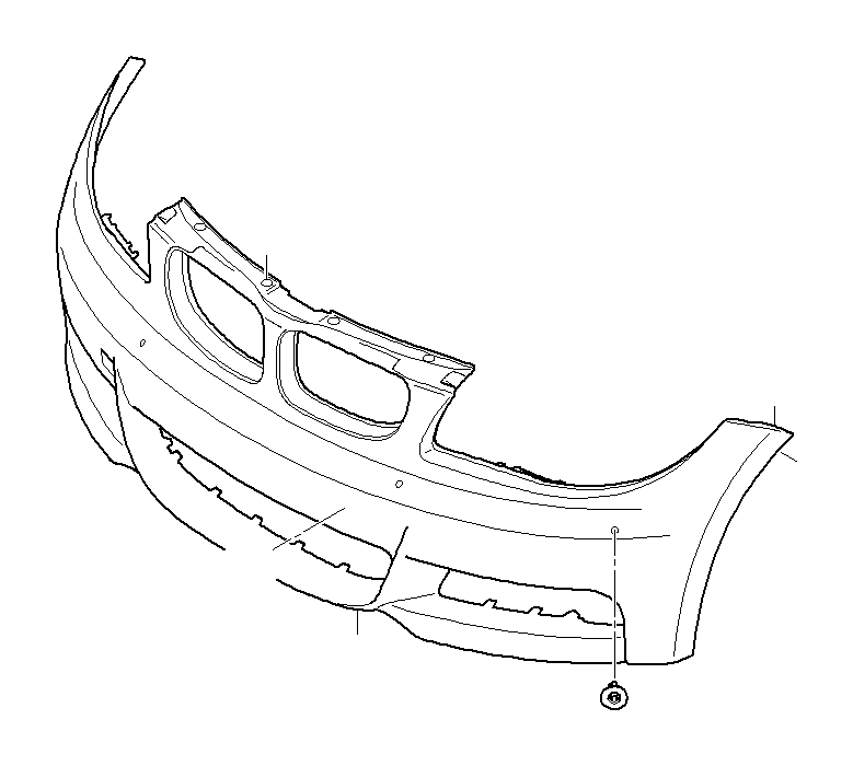 View 51118057507 Trim cover, bumper, primed, front Full-Sized Product Image