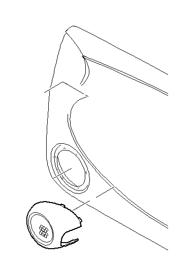 View 51412753693 Cover for loudspeaker, chrome, left Full-Sized Product Image