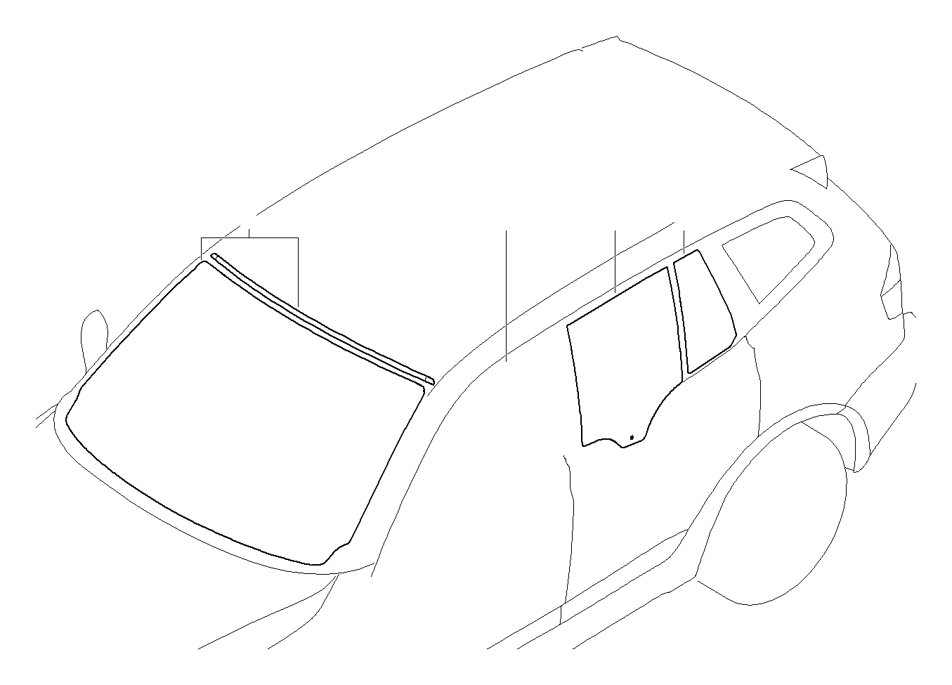 View 51333332310 Side window, green, door, front right Full-Sized Product Image