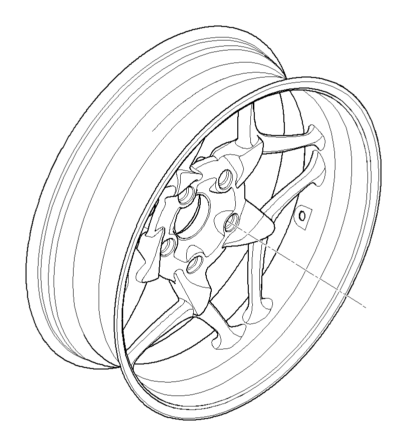 View 36317683070 Silver rear wheel Full-Sized Product Image