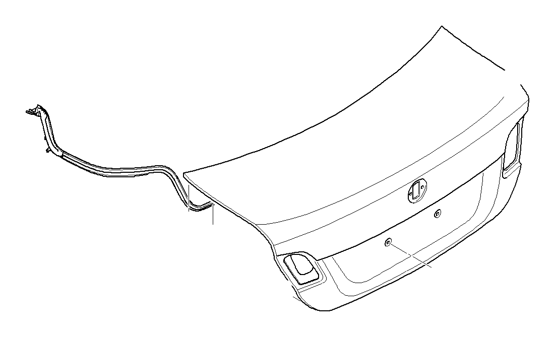 View 54377256741 Trunk lid without lock assembly hole Full-Sized Product Image
