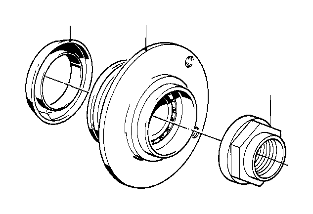 View 31212225362 Wheel hub with bearing, front Full-Sized Product Image