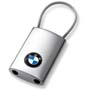 View Clever key ring pendant is made of brushed die-cast metal with black plastic applications along its sides. With BMW logo epoxy pin. Full-Sized Product Image