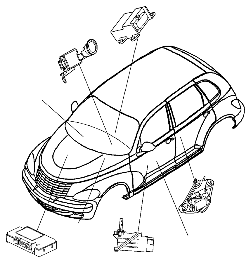 04686957AC Dodge Sensor. Side airbag impact. Front Dodge Parts