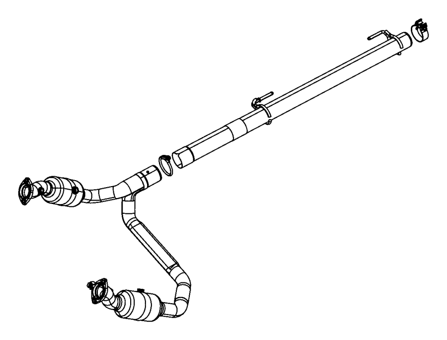 View 55398184AA Clamp. Pipe. Exhaust. (Front) Full-Sized Product Image