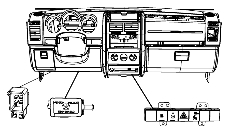 View 04602562AK SWITCH. 3 Gang, Instrument Panel.  Full-Sized Product Image