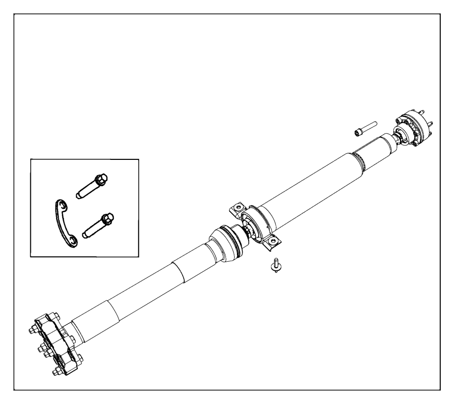 View 52123629AE SHAFT. Drive. Rear 2-Piece.  Full-Sized Product Image