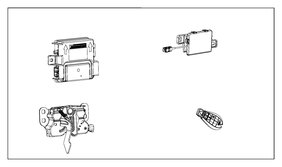 View 68234886AE Hub. Keyless Entry Receiver. Tire Pressure Monitoring System (TPMS) Receiver.  Full-Sized Product Image