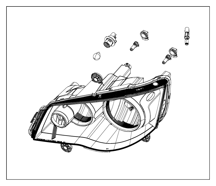 View 68206501AE LAMP. Used for: Headlamp Park And Turn. Left.  Full-Sized Product Image