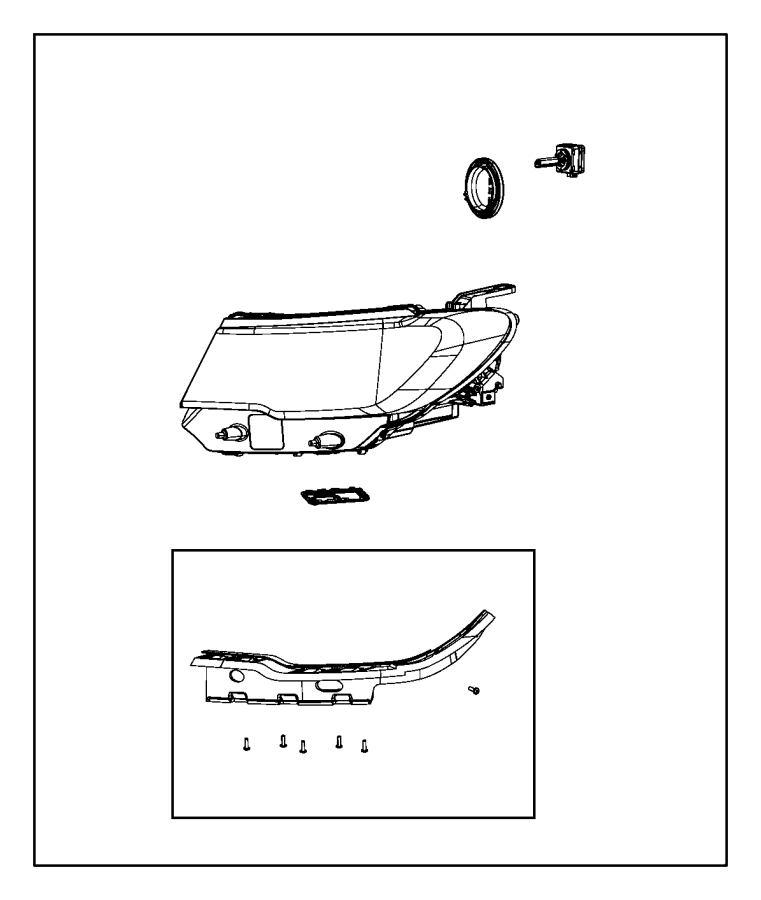55112714AF FCA Headlamp. Right. [high intensity discharge Myrtle