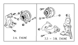 View Bolt. Mount. Bracket. Transmission. (Front, Rear, Upper) Full-Sized Product Image
