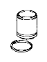 View PISTON. Accumulator, Used for: 2nd and 4th Accumulator.  Full-Sized Product Image