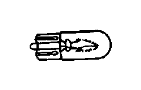 View BULB. 12V 5W, 168, W10/5, W3W. Chmsl, Courtesy Lamp, Door Courtesy Lamp, Export, Front Side Marker, Left, License Lamp, License Plate, License Plate Lamp, Right, Side Marker, Side Marker Lamp, Sidemarker, Used for: Right and Left, Used for: Right And Left. Step Bumper. Tail Lamp.  Full-Sized Product Image