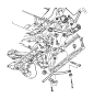 View SCREW, Used for: BOLT AND CONED WASHER. Hex Head. M8X1.25X25.00, M8X1.25X33.00. Front Sway Bar Clamp, Mounting, Sway Bar To Crossmember.  Full-Sized Product Image