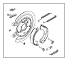 View CLIP. Brake Shoe Hold Down. Left, Right, Right or Left, Used for: Right and Left.  Full-Sized Product Image