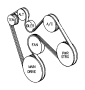 View BELT. Accessory Drive, Serpentine. With Air Conditioning.  Full-Sized Product Image
