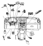 View SWITCH. 3 Gang, Instrument Panel. Export.  Full-Sized Product Image