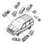 View SWITCH, Used for: SWITCH AND BEZEL. Front Door, Power Window, Used for: Window and Door Lock. Driver Side, Export, Left Front Door.  Full-Sized Product Image