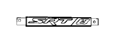 View NAMEPLATE. SRT8. Deck Lid, Liftgate, Rear.  Full-Sized Product Image