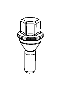 Image of Wheel. Lug. Nut. Bolt. HEX HEAD. SCREW. A single lug nut for a. image for your 2018 Ram ProMaster City   