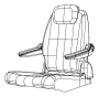 View COVER. Rear Seat Cushion. Right or Left.  Full-Sized Product Image 1 of 3