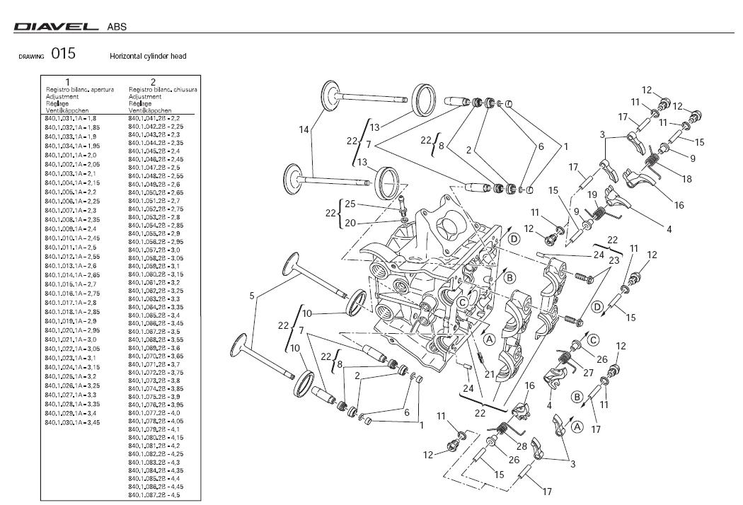 Diagram Horizontal cylinder head for your Ducati