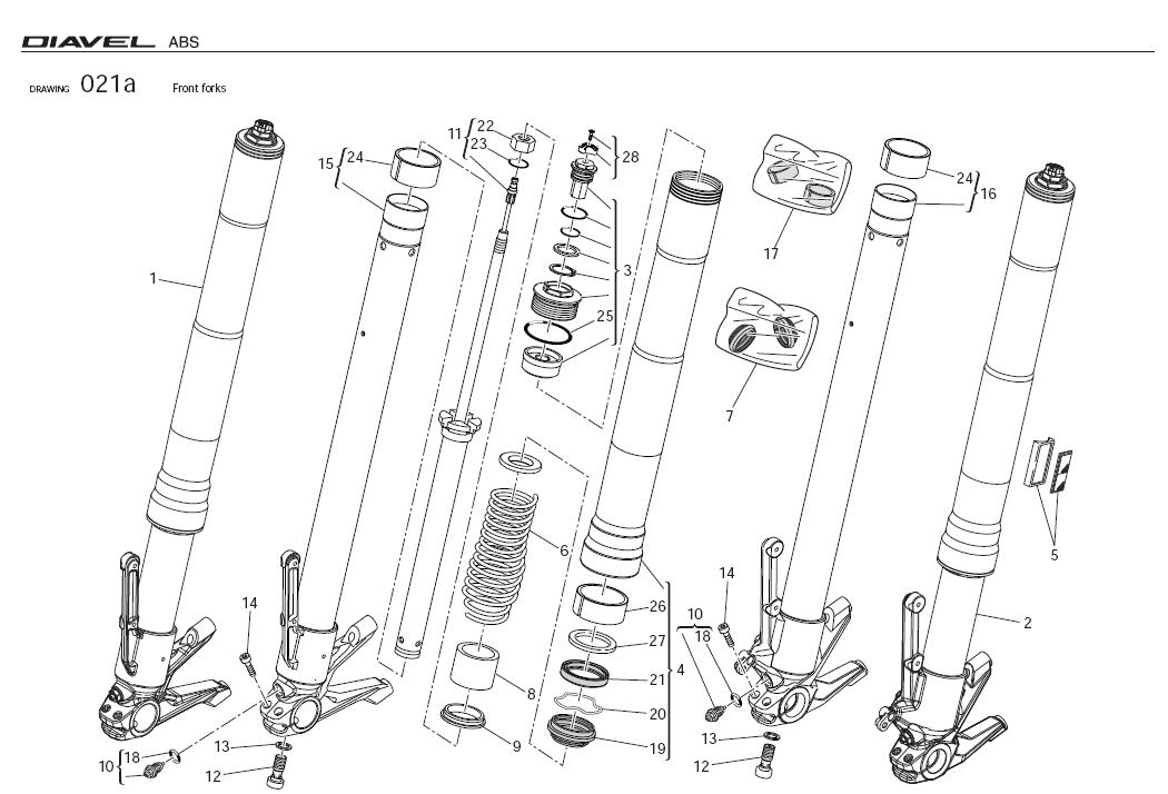 Ducati Diavel Knob (Kit). Forks, Front, Suspension - 349.2.117.1A | GP ...