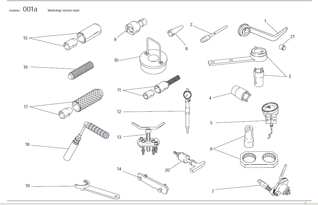 Diagram Workshop service tools for your Ducati Monster  