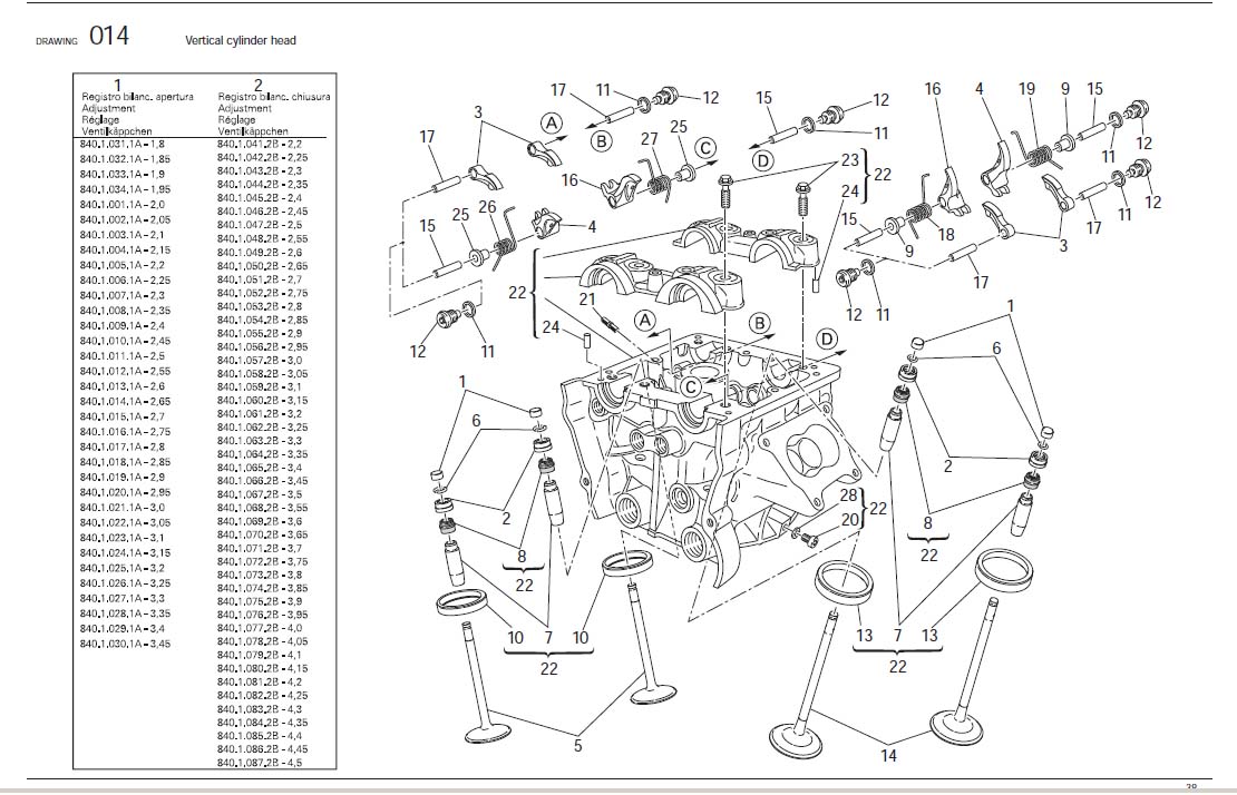 Diagram Vertical cylinder head for your Ducati