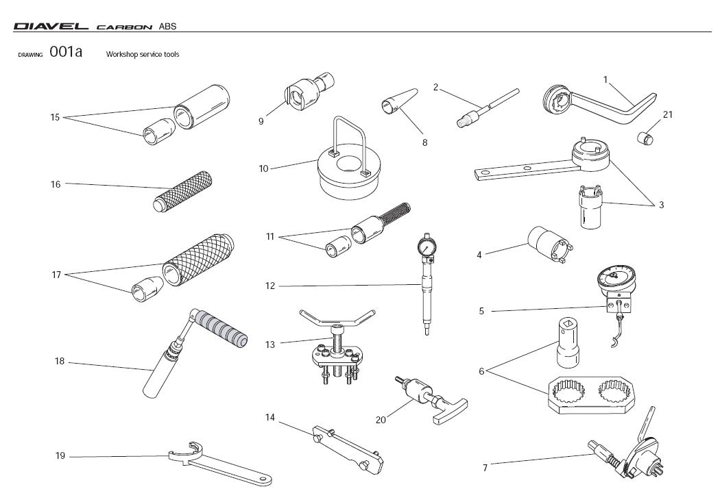 Diagram Workshop service tools for your Ducati Monster  