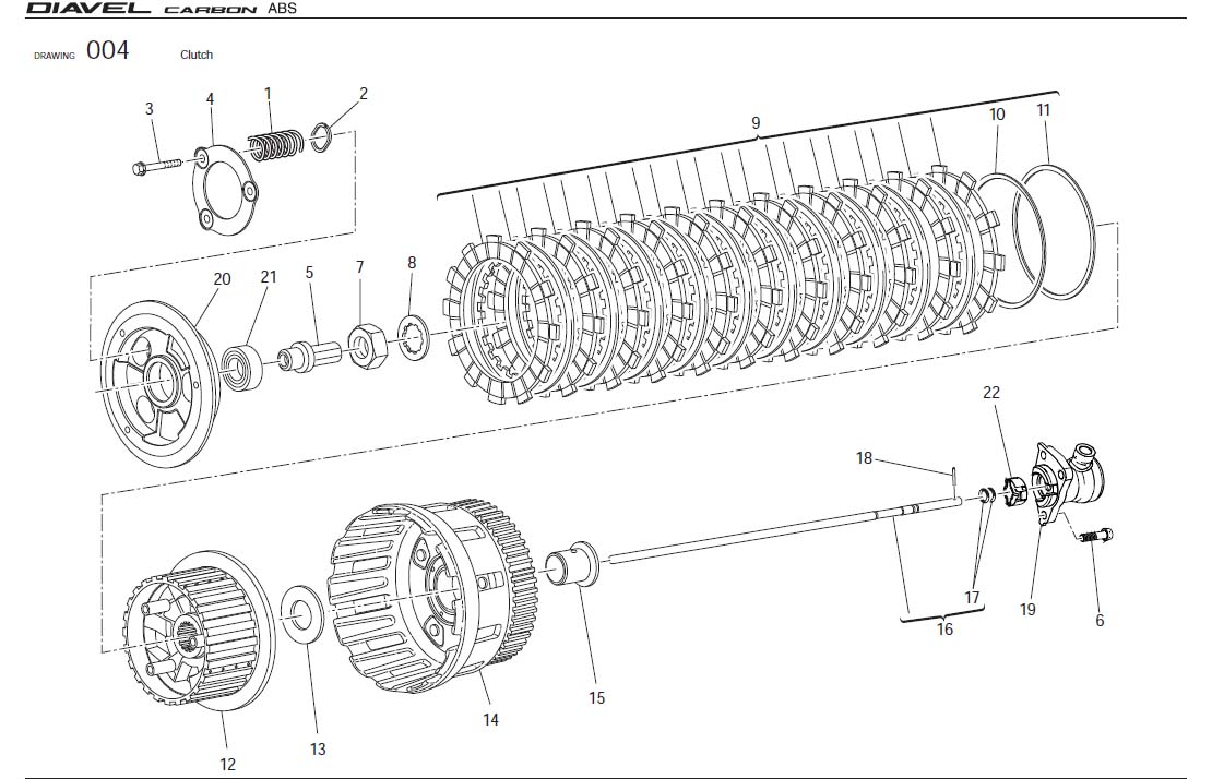 Ducati Diavel Clutch control rod. Transmission - 117.2.108.1A | GP ...