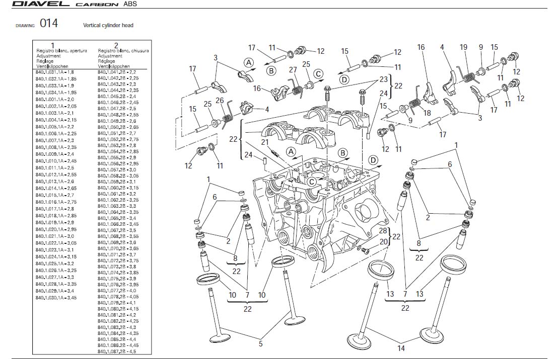 Diagram Vertical cylinder head for your Ducati