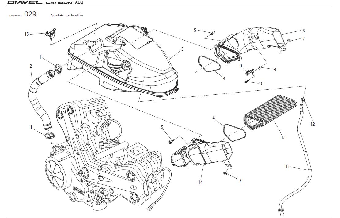 Diagram Air intake - oil breather for your Ducati