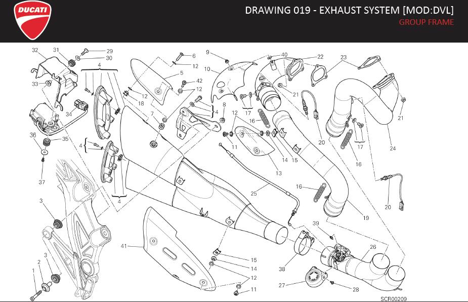 1DRAWING 019 - EXHAUST SYSTEM [MOD:DVL]; GROUP FRAMEhttps://images.simplepart.com/images/parts/ducati/fullsize/DIAVEL_MY16_USA_EN078.jpg