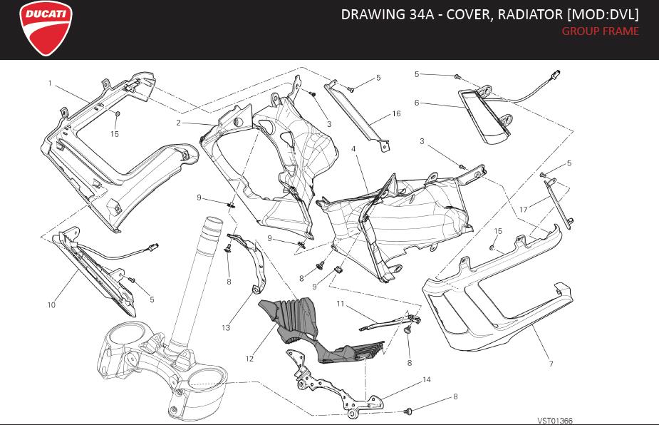 1DRAWING 34A - COVER, RADIATOR [MOD:DVL]; GROUP FRAMEhttps://images.simplepart.com/images/parts/ducati/fullsize/DIAVEL_MY16_USA_EN140.jpg