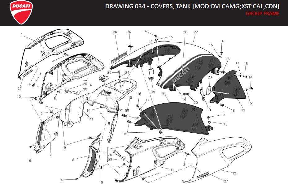 24DRAWING 034 - COVERS, TANK [MOD:DVLCAMG;XST:CAL,CDN]; GROUP FRAMEhttps://images.simplepart.com/images/parts/ducati/fullsize/DVL_AMG_MY13_USA_EN_2013108.jpg