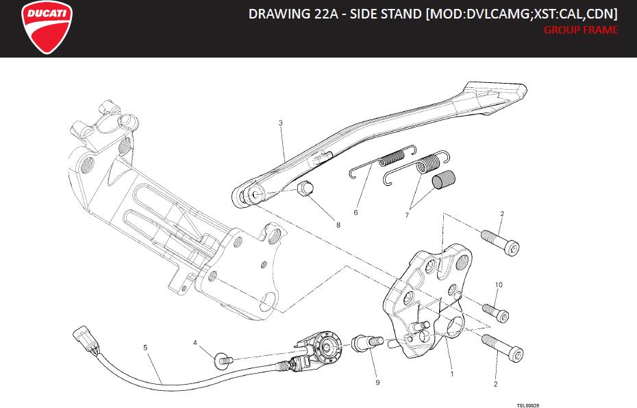 4DRAWING 22A - SIDE STAND [MOD:DVLCAMG;XST:CAL,CDN]; GROUP FRAMEhttps://images.simplepart.com/images/parts/ducati/fullsize/DVL_AMG_MY13_USA_EN_2013120.jpg