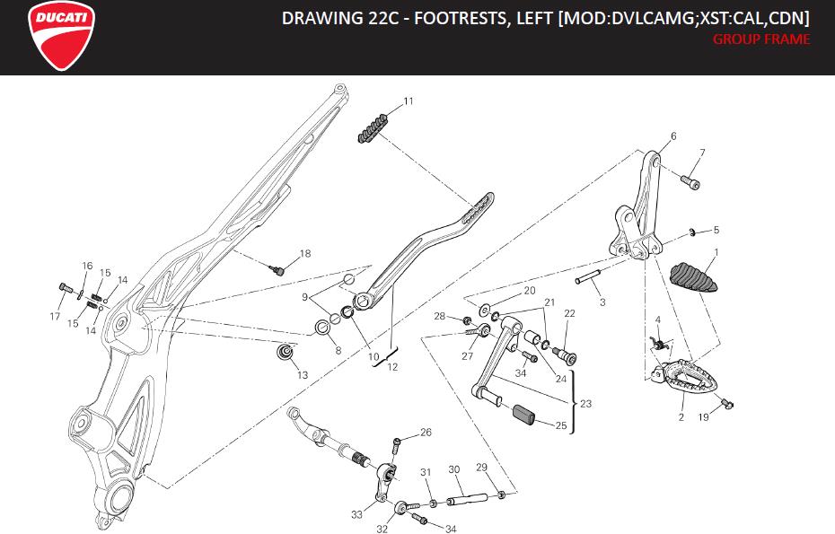 32DRAWING 22C - FOOTRESTS, LEFT [MOD:DVLCAMG;XST:CAL,CDN]; GROUP FRAMEhttps://images.simplepart.com/images/parts/ducati/fullsize/DVL_AMG_MY13_USA_EN_2013124.jpg