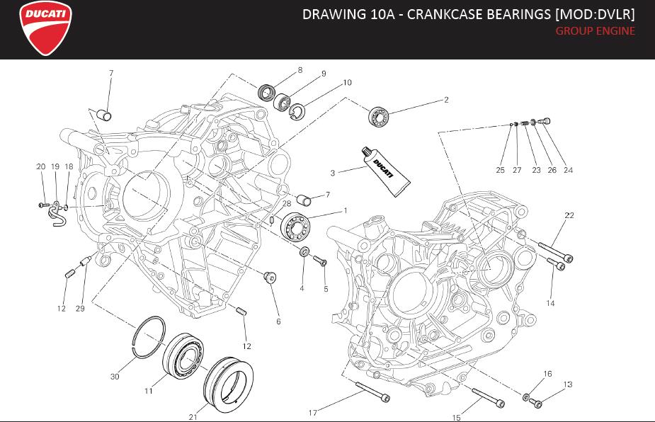 28DRAWING 10A - CRANKCASE BEARINGS [MOD:DVLR]; GROUP ENGINEhttps://images.simplepart.com/images/parts/ducati/fullsize/DVL_TITANIUM_MY15_USA066.jpg