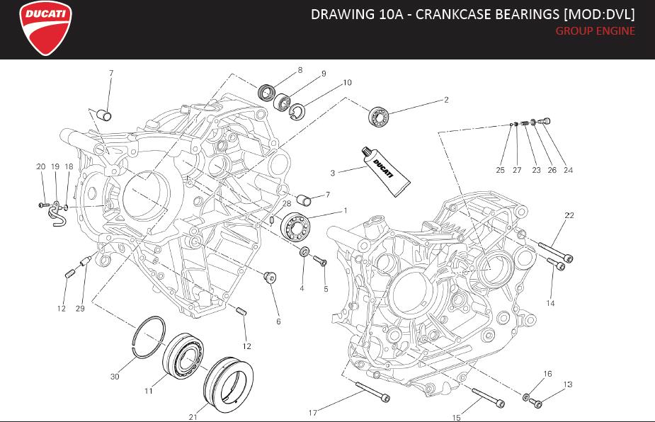 28DRAWING 10A - CRANKCASE BEARINGS [MOD:DVL]; GROUP ENGINEhttps://images.simplepart.com/images/parts/ducati/fullsize/DVL_USA_EN066.jpg