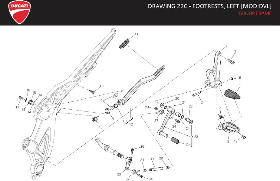 23DRAWING 22C - FOOTRESTS, LEFT [MOD:DVL]; GROUP FRAMEhttps://images.simplepart.com/images/parts/ducati/fullsize/DVL_USA_EN124.jpg