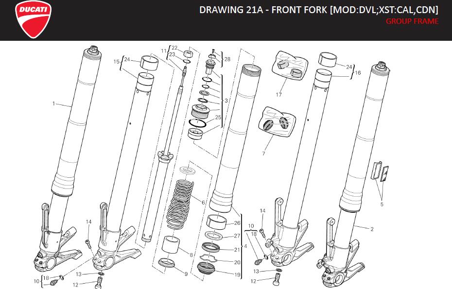 5DRAWING 21A - FRONT FORK [MOD:DVL;XST:CAL,CDN]; GROUP FRAMEhttps://images.simplepart.com/images/parts/ducati/fullsize/DVL_USA_EN_2014118.jpg