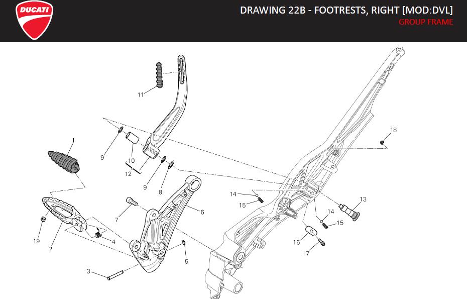 11DRAWING 22B - FOOTRESTS, RIGHT [MOD:DVL]; GROUP FRAMEhttps://images.simplepart.com/images/parts/ducati/fullsize/DVL_USA_EN_2014122.jpg