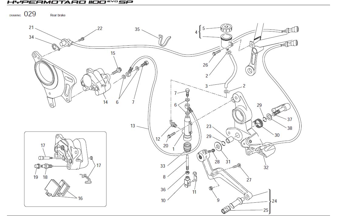 Diagram Rear brake for your Ducati