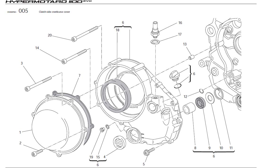 1Clutch-side crankcase coverhttps://images.simplepart.com/images/parts/ducati/fullsize/HYM1100EVO_USA_2010020.jpg