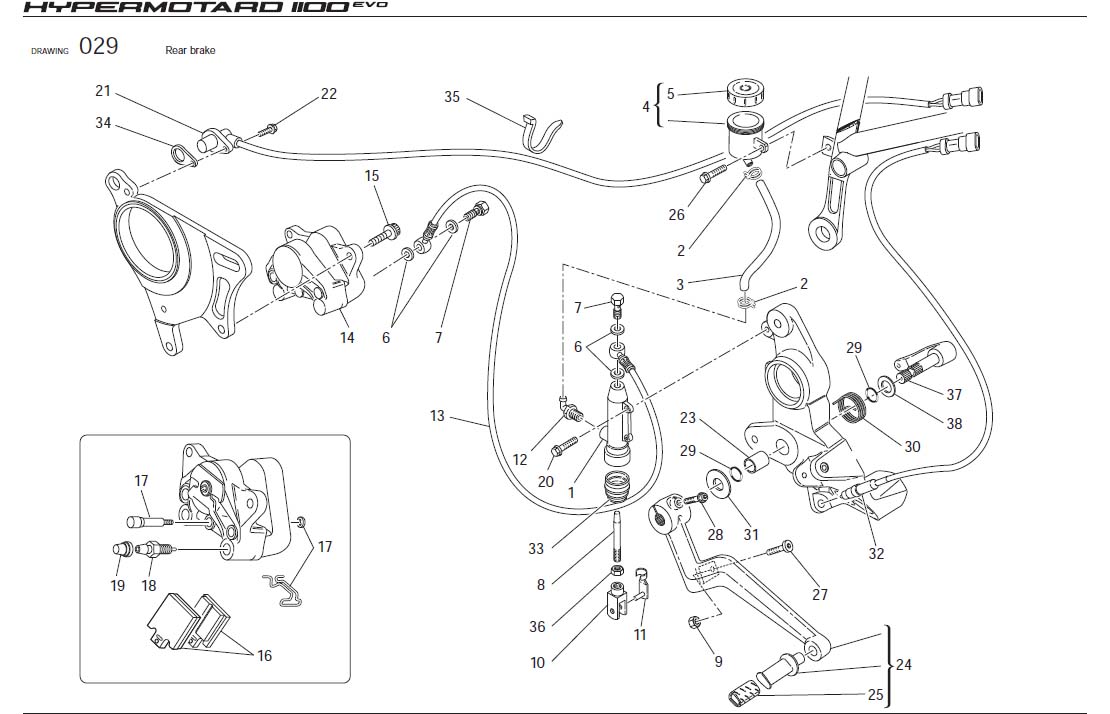 Diagram Rear brake for your Ducati