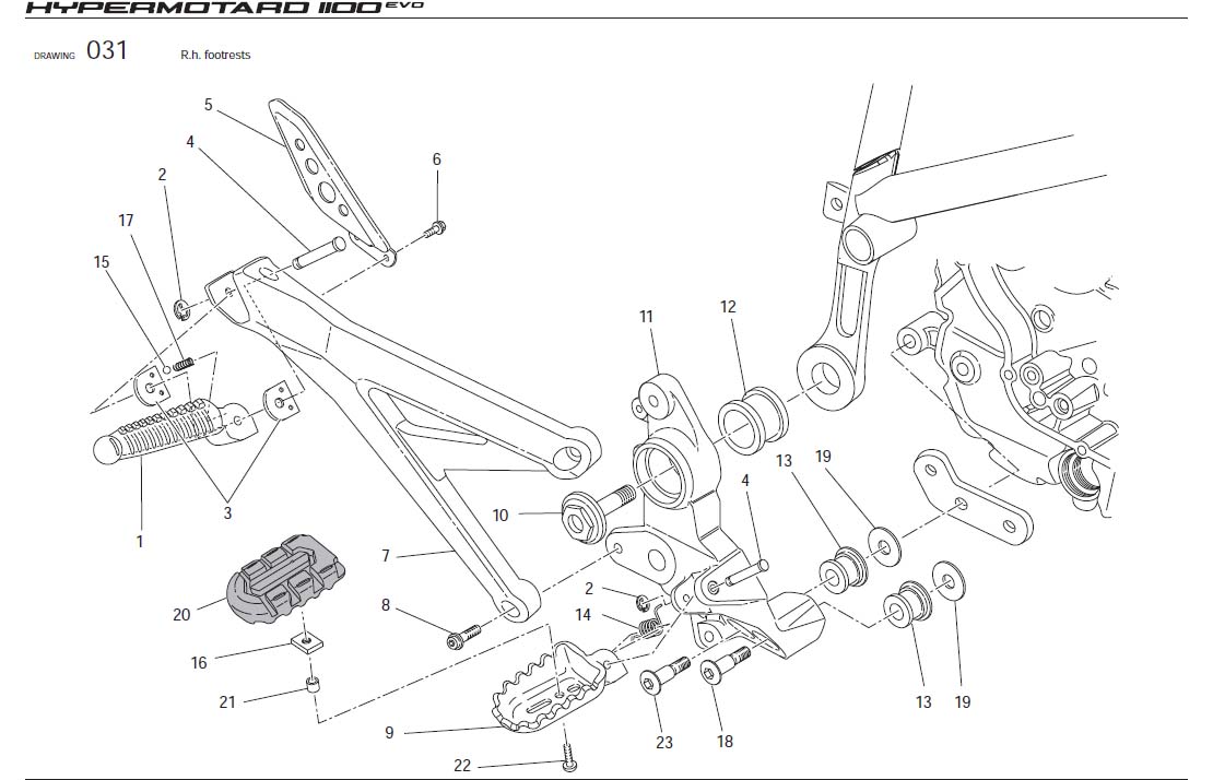 14R.h. footrestshttps://images.simplepart.com/images/parts/ducati/fullsize/HYM1100EVO_USA_2011074.jpg