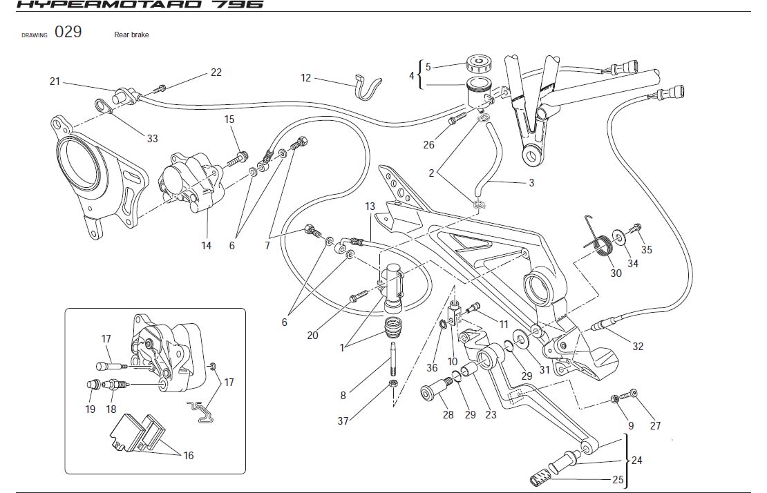 Diagram Rear brake for your Ducati