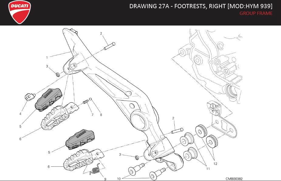 1DRAWING 27A - FOOTRESTS, RIGHT [MOD:HYM 939]; GROUP FRAMEhttps://images.simplepart.com/images/parts/ducati/fullsize/HYM939_MY16USA128.jpg